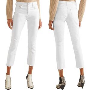 GRLFRND Denim the Reed white distressed cropped Jean Revolve brand new size 25